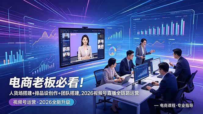 （18845期）电商老板必看！人货场搭建+排品设计+素材创作+团队搭建，2026视频号直播全链路运营-洛柒笔记