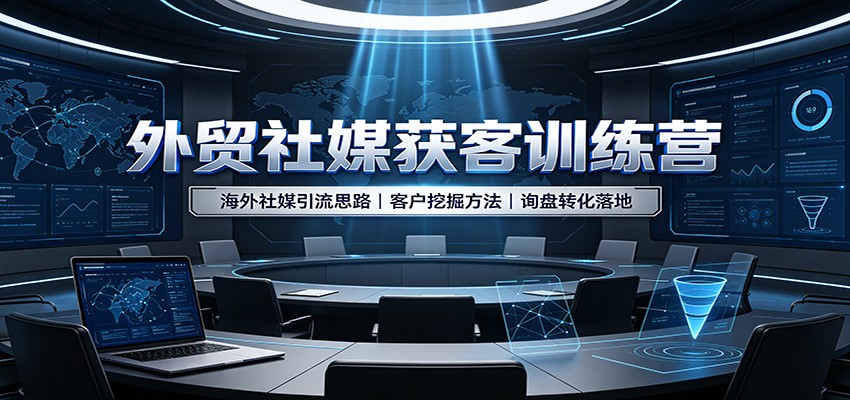 外贸社媒获客训练营：海外社媒引流思路，客户挖掘方法，询盘转化落地-洛柒笔记