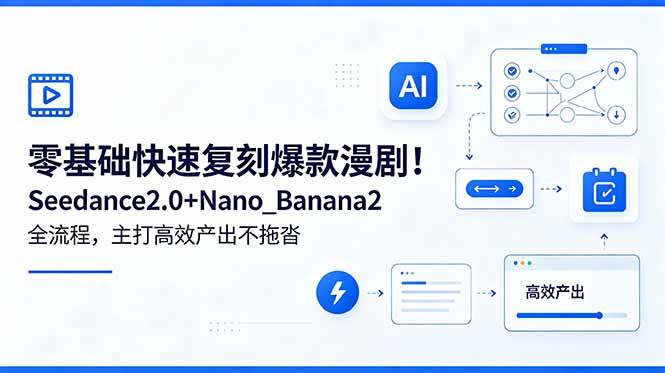 （18611期）零基础快速复刻爆款漫剧！Seedance2.0+Nano_Banana2全流程，主打高效产出不拖沓-洛柒笔记