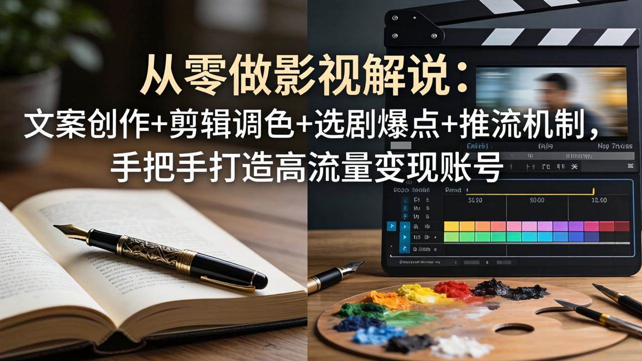 （17972期）从零做影视解说：文案创作+剪辑调色+选剧爆点+推流机制，手把手打造高流量变现账号-洛柒笔记