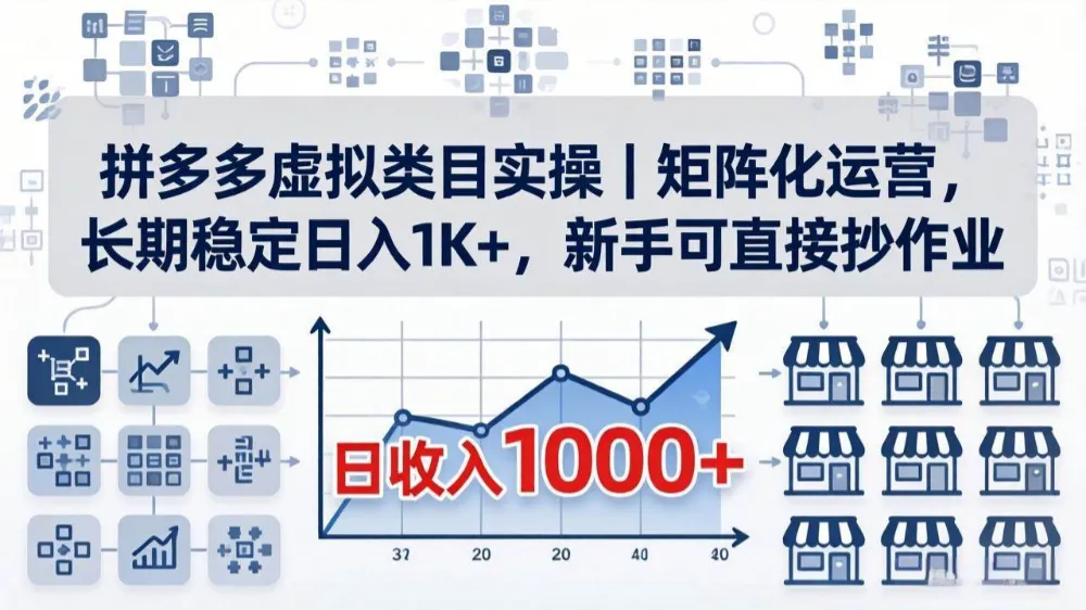 拼多多虚拟类目实操｜矩阵化运营，长期稳定日入 1K+，新手可直接抄作业-洛柒笔记