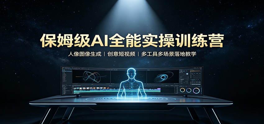 保姆级AI全能实操训练营：人像图像生成，创意短视频，多工具多场景落地教学-洛柒笔记