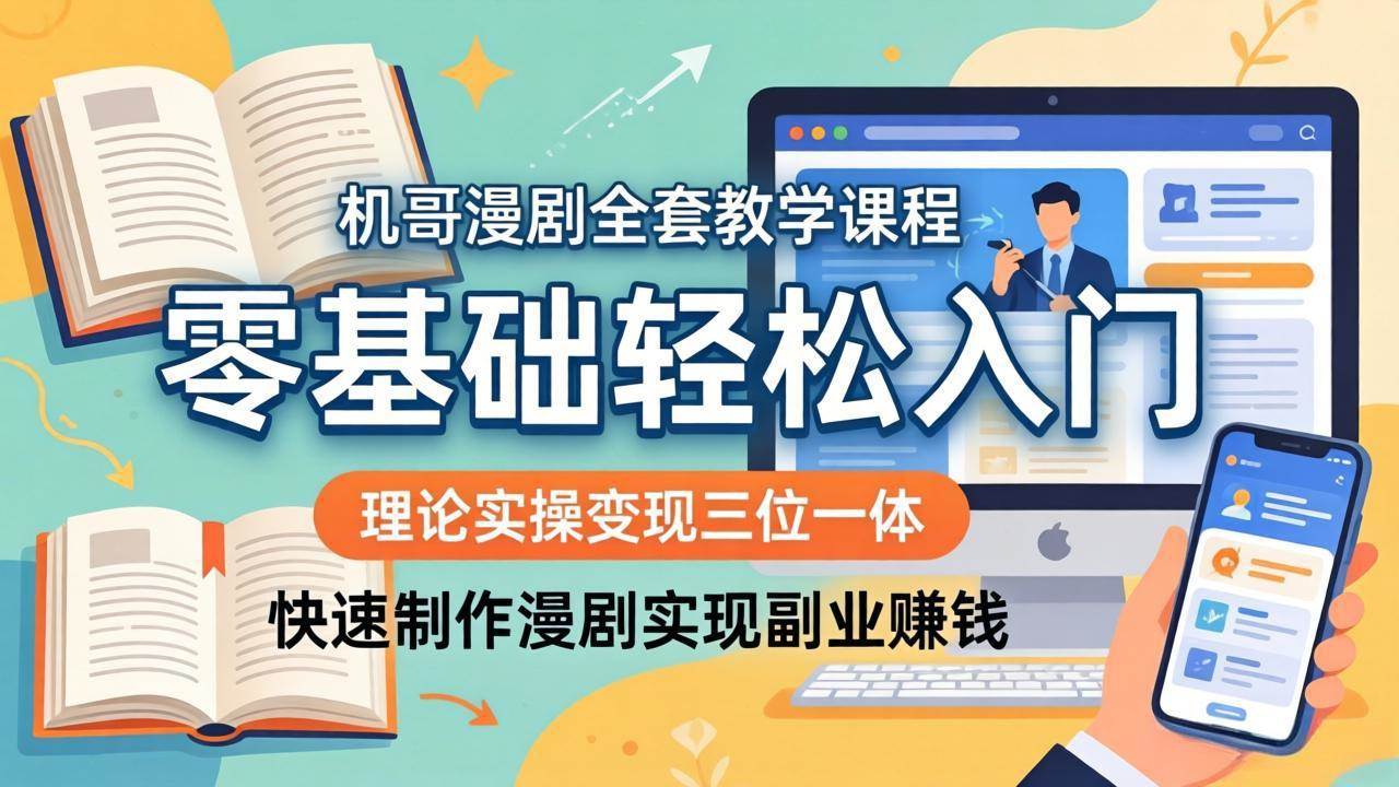 （18168期）机哥漫剧全套教学课程，理论实操变现三位一体，零基础轻松入门，快速制作漫剧实现副业赚钱-洛柒笔记