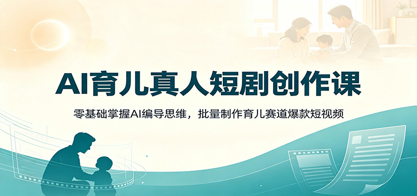 AI育儿真人短剧创作课：零基础掌握AI编导思维，批量制作育儿赛道爆款短视频-洛柒笔记