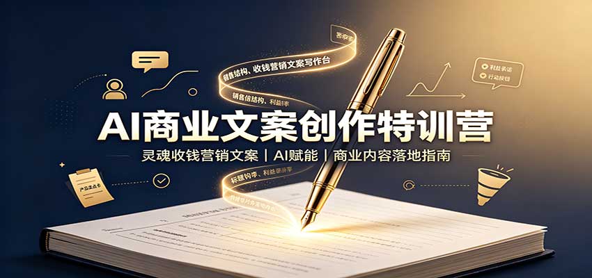 AI商业文案创作特训营：灵魂收钱营销文案，AI赋能，商业内容落地指南-洛柒笔记