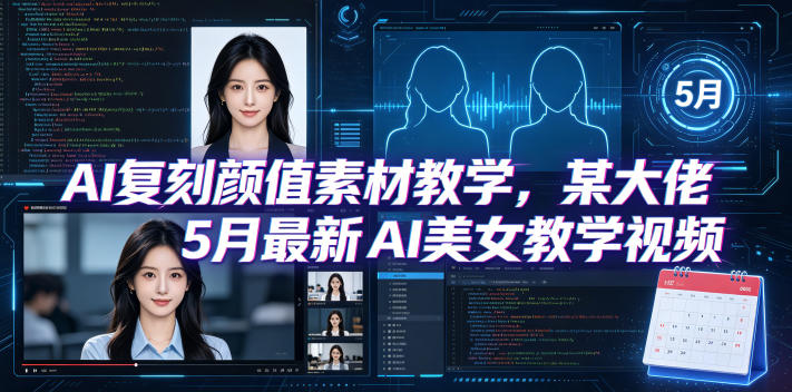 AI复刻颜值素材教学，某大佬5月最新AI美女教学视频，内含4月好物复刻教学-洛柒笔记
