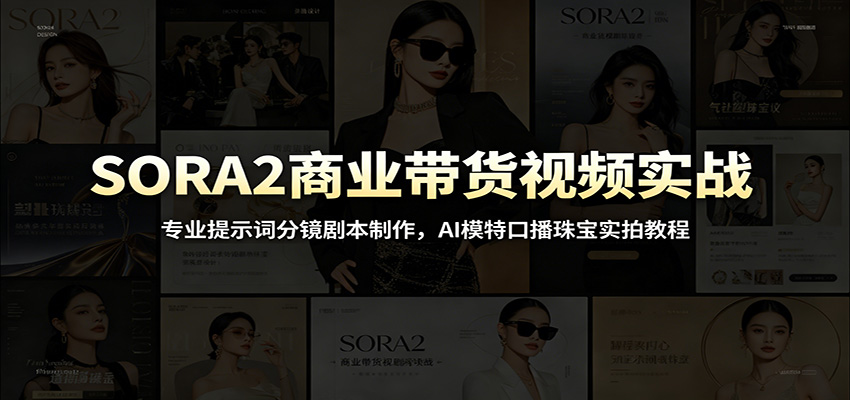 SORA2商业带货视频实战：专业提示词分镜剧本制作，AI模特口播珠宝实拍教程-洛柒笔记