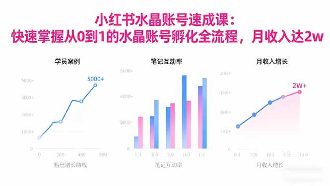 （16476期）2025小红书水晶账号速成课：快速掌握从0-1水晶账号孵化全流程，月收入达2w-洛柒笔记