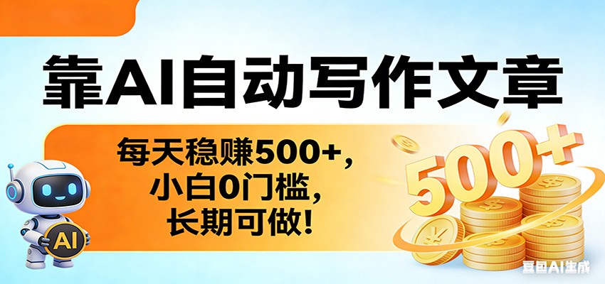 靠AI自动写作文章，每天稳赚500+，小白0门槛，长期可做！-洛柒笔记