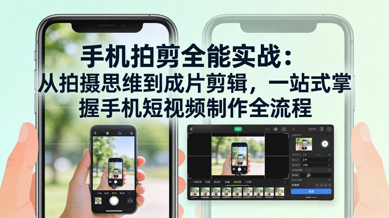手机拍剪全能实战：从拍摄思维到成片剪辑，一站式掌握手机短视频制作全流程-洛柒笔记