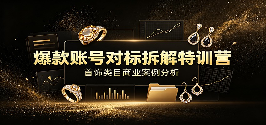 爆款账号对标拆解特训营：首饰类目商业案例分析，配套完整资料内容-洛柒笔记