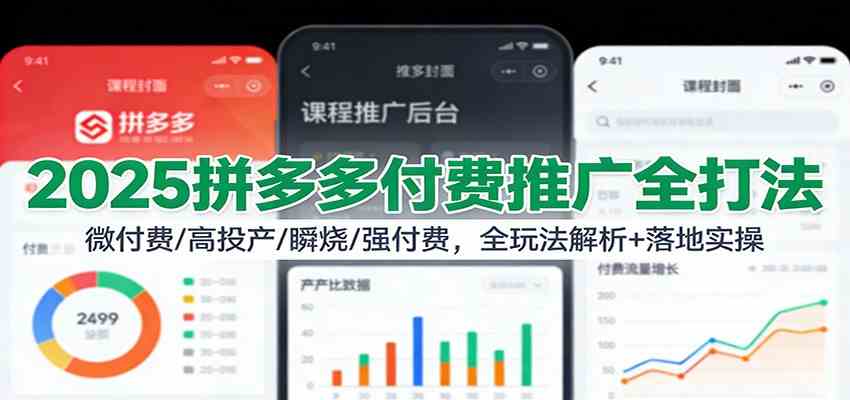 2025拼多多付费推广全打法：微付费/高投产/瞬烧/强付费，全玩法解析+落地实操-洛柒笔记