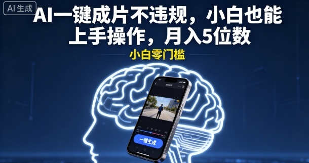 AI一键成片不违规，小白也能上手操作，月入5位数-洛柒笔记