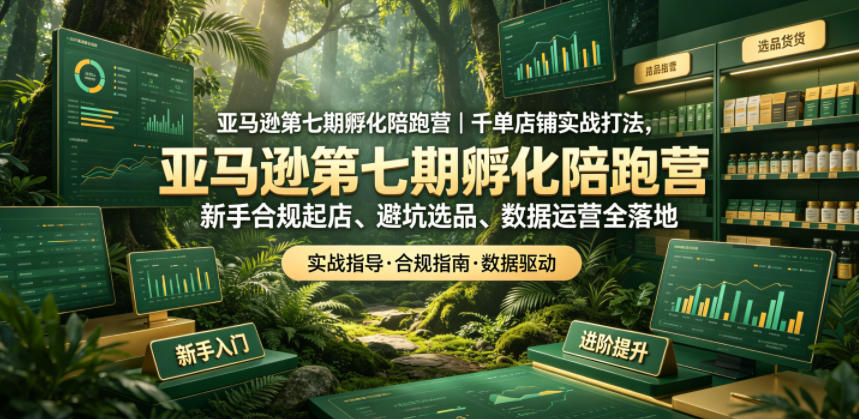 亚马逊孵化陪跑营｜千单店铺实战打法，新手合规起店、避坑选品、数据运营全落地（更新0708）-洛柒笔记