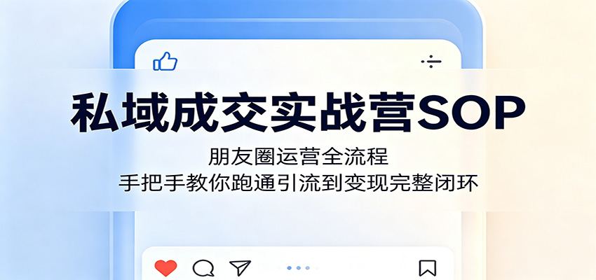 私域成交实战营SOP：朋友圈运营全流程，手把手教你跑通引流到变现完整闭环-洛柒笔记