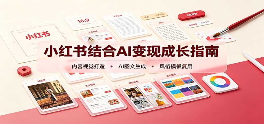小红书结合AI变现成长指南：账号精准定位，内容视觉打造，搭建可复制流量获客体系-洛柒笔记