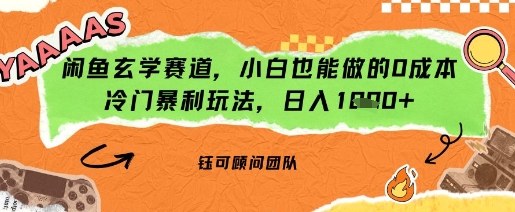 闲鱼玄学赛道，小白也能做的0成本冷门暴利玩法，日入多张-洛柒笔记
