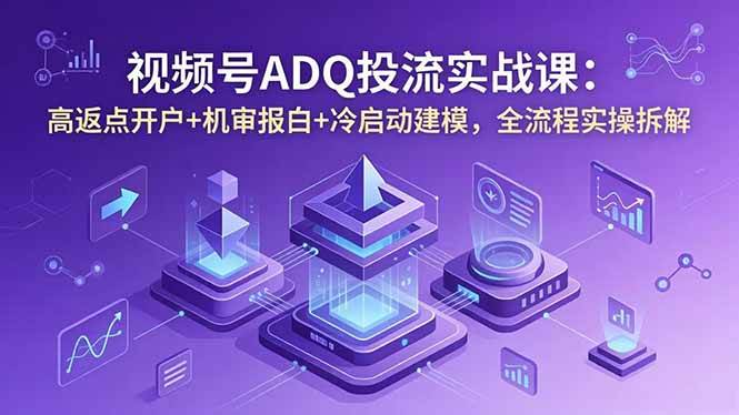 （18623期）视频号ADQ投流实战课：高返点开户+机审报白+冷启动建模，全流程实操拆解-洛柒笔记