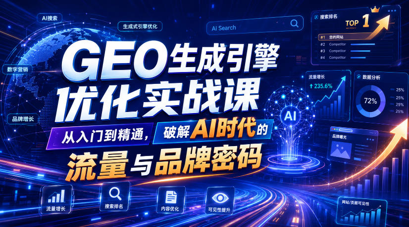 GEO生成引擎优化实战课，从入门到精通，破解AI时代的流量与品牌密码-洛柒笔记