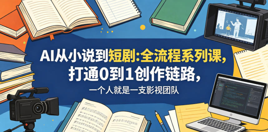 AI从小说到短剧全流程系列课，打通0到1创作链路，一个人就是一支影视团队-洛柒笔记