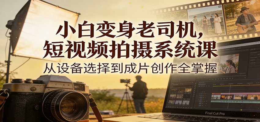 小白变身老司机，短视频拍摄系统课，从设备选择到成片创作全掌握-洛柒笔记