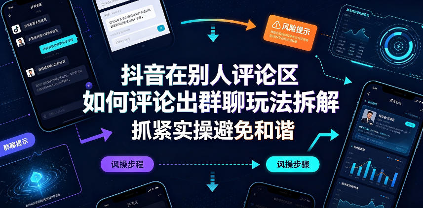 抖音在别人评论区如何评论出群聊玩法拆解，抓紧实操避免和谐-洛柒笔记