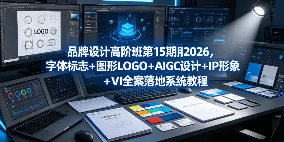 品牌设计高阶班第15期2026，字体标志＋图形LOGO＋AIGC设计＋IP形象＋VI全案落地系统教程-洛柒笔记