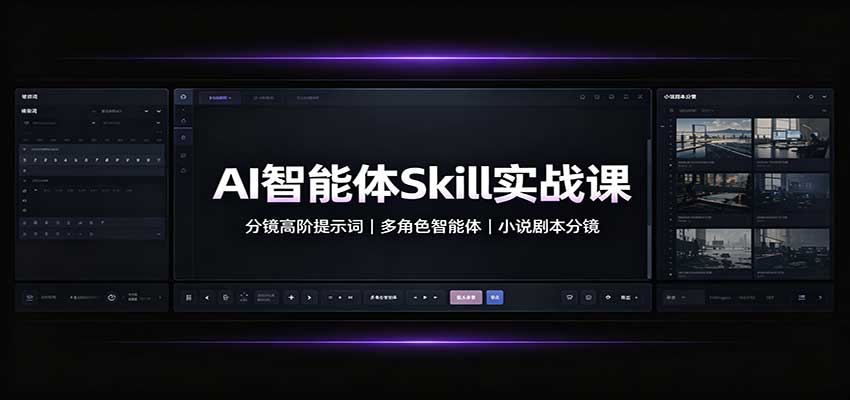 AI智能体Skill实战课：分镜高阶提示词，多角色智能体，小说剧本分镜-洛柒笔记