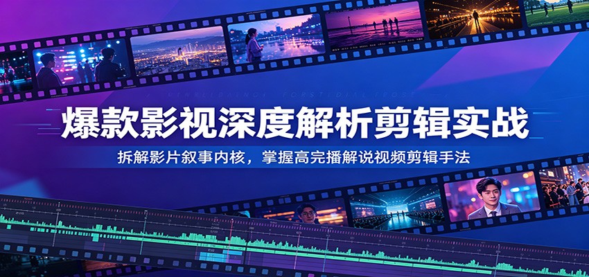 爆款影视深度解析剪辑实战：拆解影片叙事内核，掌握高完播解说视频剪辑手法-洛柒笔记