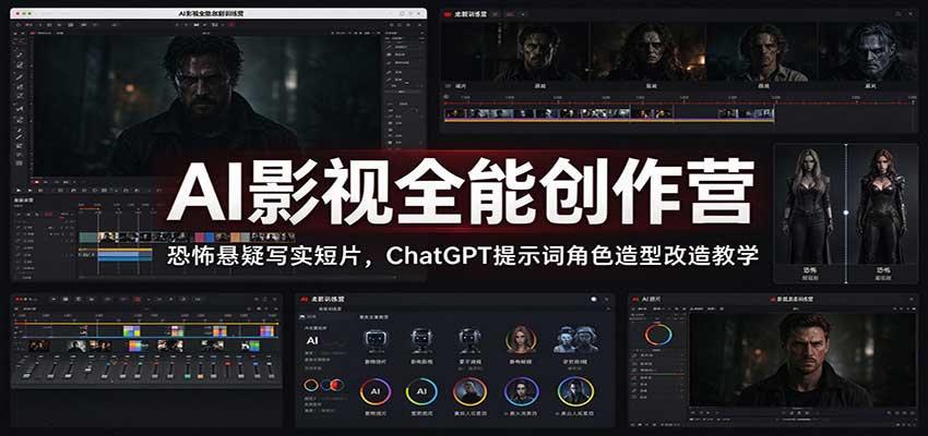 AI影视全能创作营：恐怖悬疑写实短片，ChatGPT提示词角色造型改造教学-洛柒笔记