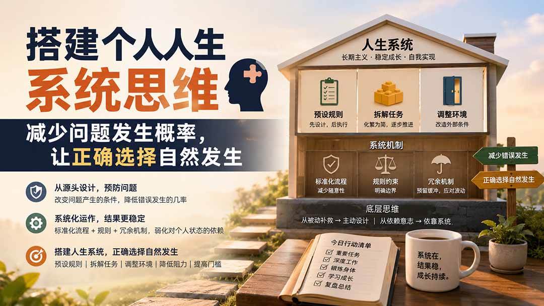 （19985期）付费文章：搭建个人人生系统思维：减少问题发生概率，让正确选择自然发生-洛柒笔记