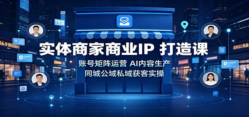 实体商家商业IP打造课：账号矩阵运营，AI内容生产，同城公域私域获客实操-洛柒笔记