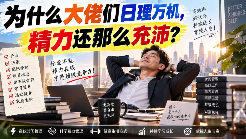 付费文章：为什么大佬们日理万机，精力还那么充沛？-洛柒笔记