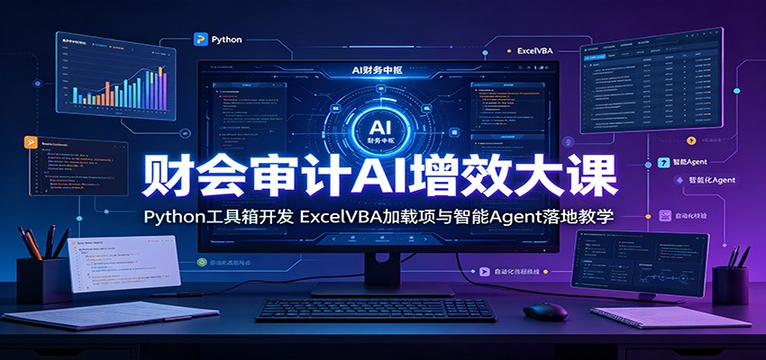 财会审计AI增效大课：Python工具箱开发，ExcelVBA加载项与智能Agent落地教学-洛柒笔记