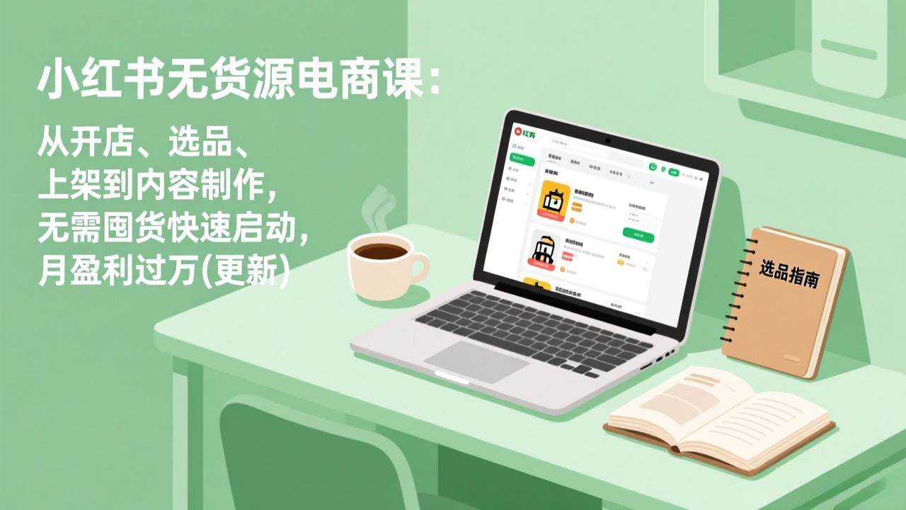 （19512期）小红书无货源电商课(7月更新)：从开店、选品、上架到内容制作，无需囤货快速启动，月盈利过万-洛柒笔记