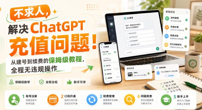 不求人，解决ChatGPT充值问题！从建号到续费的保姆级教程，全程无违规操作-洛柒笔记