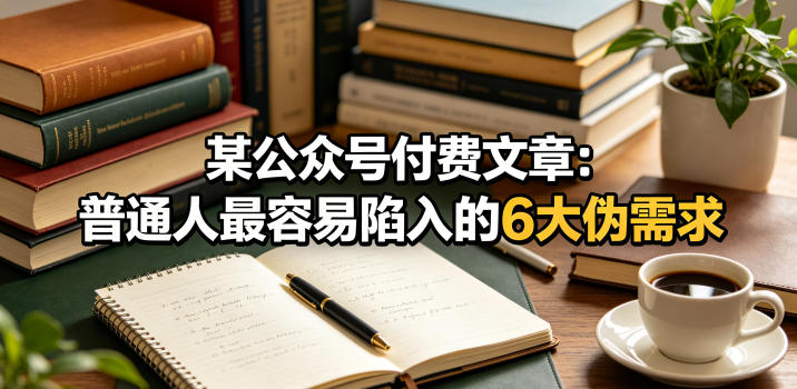 某公众号付费文章：普通人最容易陷入的6大伪需求-洛柒笔记