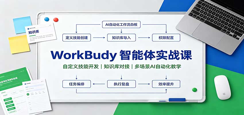 WorkBuddy智能体实战课：自定义技能开发，知识库对接，多场景AI自动化教学-洛柒笔记