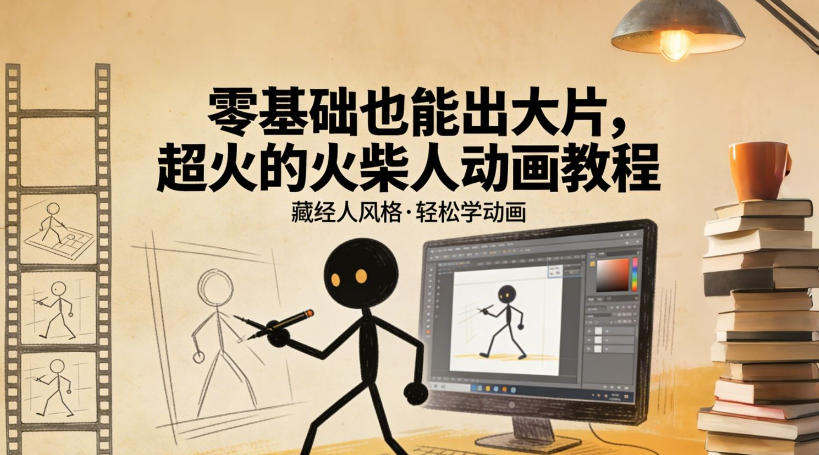 零基础也能出大片，超火的火柴人动画教程（藏经人风格）-洛柒笔记