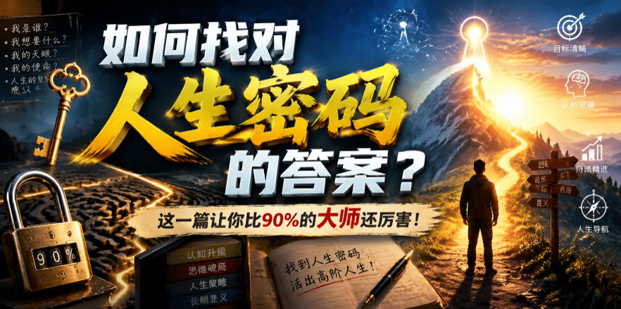 付费文章：如何找对人生密码的答案？这一篇让你比90%的大师还厉害！-洛柒笔记