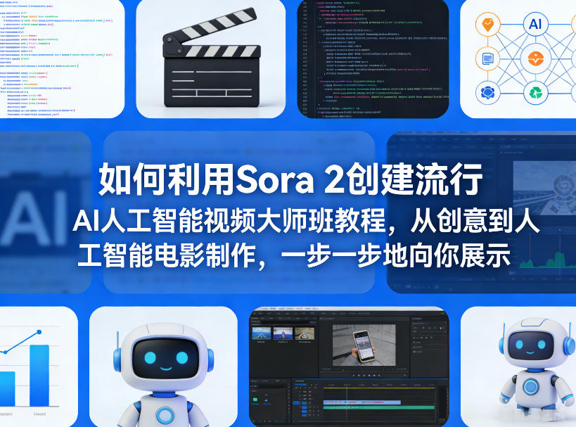 如何利用Sora 2创建流行AI人工智能视频大师班教程，从创意到人工智能电影制作，一步一步地向你展示-洛柒笔记