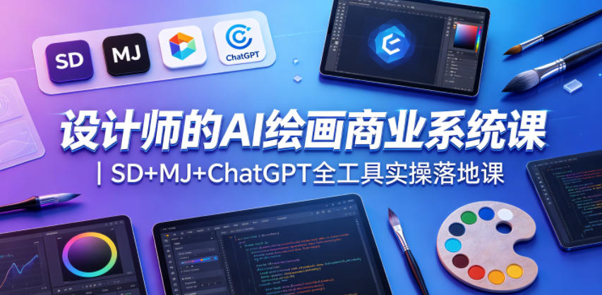 设计师的AI绘画商业系统课｜SD+MJ+ChatGPT全工具实操落地课-洛柒笔记