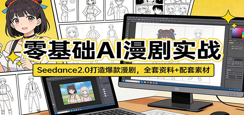 零基础AI漫剧实战：Seedance2.0打造爆款漫剧，全套资料+配套素材-洛柒笔记