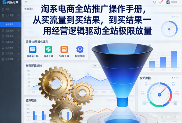 淘系电商全站推广操作手册，从买流量到买结果一用经营逻辑驱动全站极限放量-洛柒笔记