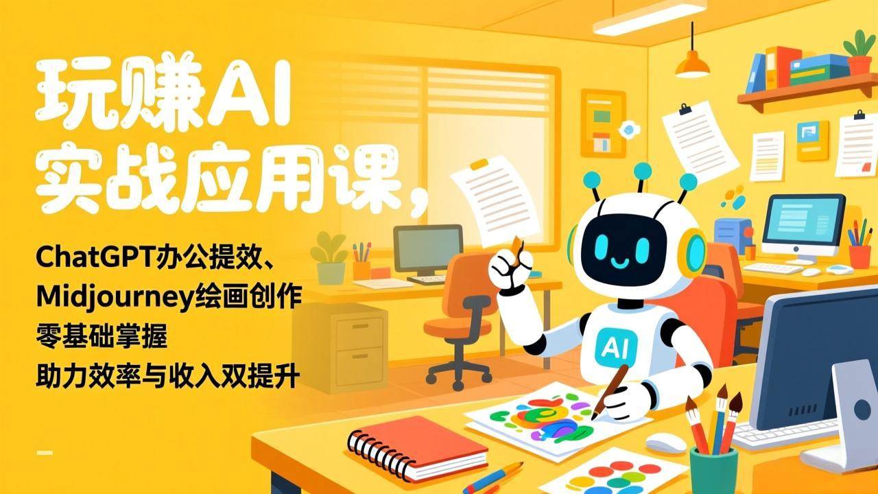 （17295期）玩赚AI实战应用课，ChatGPT办公提效、Midjourney绘画创作，零基础掌握，助力效率与收入双提升-洛柒笔记