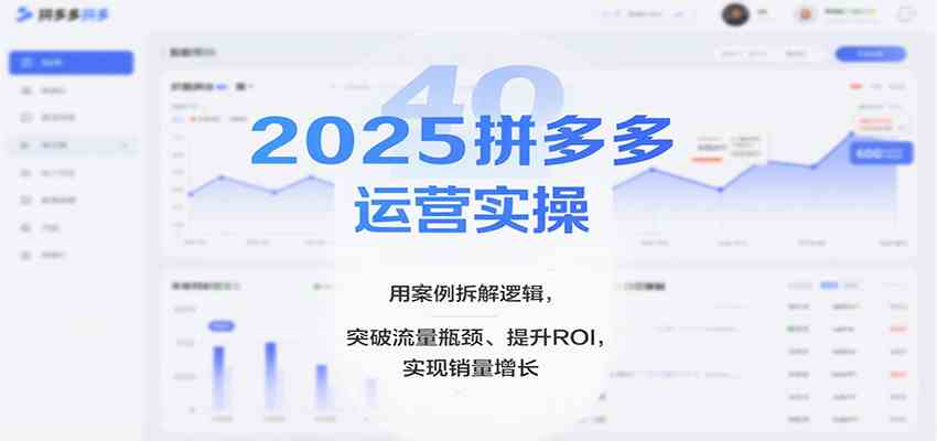 2025拼多多运营实操，用案例拆解逻辑，突破流量瓶颈、提升ROI，实现销量增长-洛柒笔记