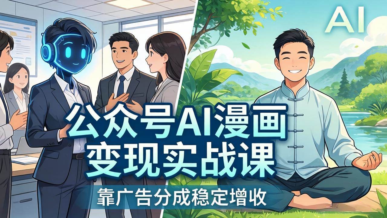 （17921期）公众号AI漫画变现实战课：星座/职场/养生多赛道+智能体发文，靠广告分成稳定增收-洛柒笔记