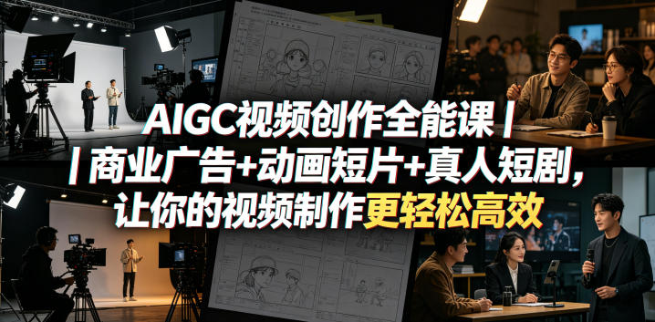 AIGC视频创作全能课｜商业广告+动画短片+真人短剧，让你的视频制作更轻松高效-洛柒笔记