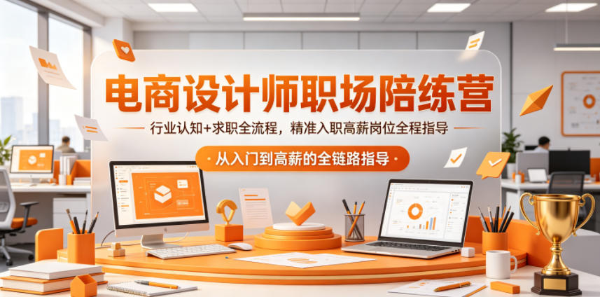 电商设计师职场陪练营，行业认知+求职全流程，精准入职高薪岗位全程指导-洛柒笔记