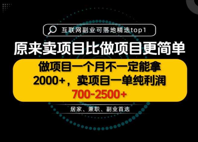 一单利润700-2.5K+，为什么我们要卖项目而不是做项目，我们普通人应该怎样开始？【揭秘】-洛柒笔记